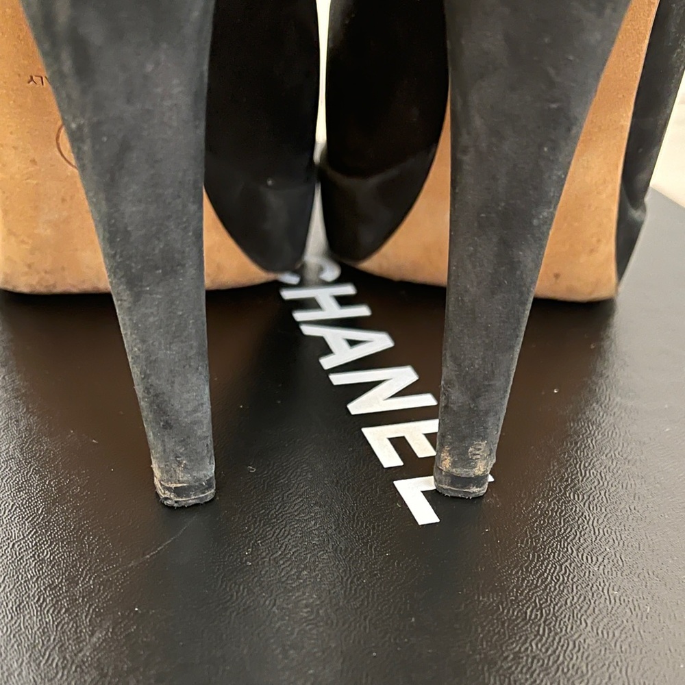 Chanel black heels 37.5 cc logo - Picture 8 of 9